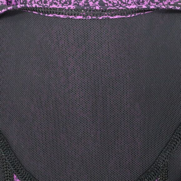 Lululemon Tank Top Womens Medium Purple Black Print Mesh Back Exercise Yoga - Picture 12 of 12